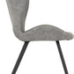 Quebec Wave Edge Dining Set - Concrete Effect/Grey Faux Leather