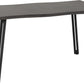 Quebec Wave Edge Dining Set - Black Wood Grain/Grey Faux Leather