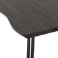Quebec Wave Edge Dining Set - Black Wood Grain/Grey Faux Leather
