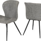 Quebec Wave Edge Dining Set - Black Wood Grain/Grey Faux Leather