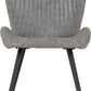 Quebec Wave Edge Dining Set - Black Wood Grain/Grey Faux Leather