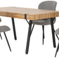 Treviso Dining Set with Quebec Chairs - Light Oak Effect/Grey Faux Leather
