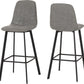 Quebec Bar Table Set - Concrete Effect/Grey Faux Leather