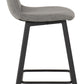 Quebec Bar Table Set - Concrete Effect/Grey Faux Leather