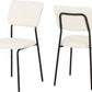 Sheldon Round Glass Top Dining Set - Clear Glass/Ivory Boucle Fabric