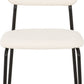 Sheldon Round Glass Top Dining Set - Clear Glass/Ivory Boucle Fabric