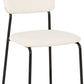 Sheldon Round Glass Top Dining Set - Clear Glass/Ivory Boucle Fabric