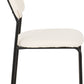 Sheldon Round Glass Top Dining Set - Clear Glass/Ivory Boucle Fabric