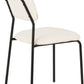 Sheldon Round Glass Top Dining Set - Clear Glass/Ivory Boucle Fabric