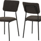 Sheldon Round Glass Top Dining Set - Clear Glass/Grey Boucle Fabric