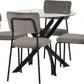 Sheldon Round Glass Top Dining Set - Clear Glass/Grey Velvet Fabric