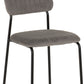 Sheldon Round Glass Top Dining Set - Clear Glass/Grey Velvet Fabric