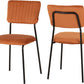 Sheldon Round Glass Top Dining Set - Clear Glass/Burnt Orange Velvet Fabric