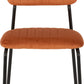 Sheldon Round Glass Top Dining Set - Clear Glass/Burnt Orange Velvet Fabric