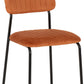 Sheldon Round Glass Top Dining Set - Clear Glass/Burnt Orange Velvet Fabric