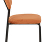 Sheldon Round Glass Top Dining Set - Clear Glass/Burnt Orange Velvet Fabric