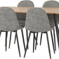 Hamilton Medium Dining Set with Athens Chairs - Medium Oak Effect/Grey Faux Leather