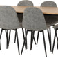 Hamilton Large Dining Set with Athens Chairs - Medium Oak Effect/Grey Faux Leather