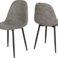 Hamilton Large Dining Set with Athens Chairs - Medium Oak Effect/Grey Faux Leather
