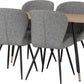Hamilton Medium Dining Set with Quebec Chairs - Medium Oak Effect/Grey Faux Leather