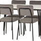 Marlow Dining Set with Sheldon Chairs - White Marble/Grey Velvet Fabric
