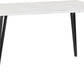 Marlow Dining Set with Sheldon Chairs - White Marble/Grey Velvet Fabric