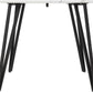 Marlow Dining Set with Sheldon Chairs - White Marble/Grey Velvet Fabric
