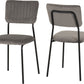 Marlow Dining Set with Sheldon Chairs - White Marble/Grey Velvet Fabric