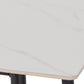 Fenton Dining Set (4 Chairs) - White/Dark Grey Suede Fabric
