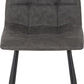 Fenton Dining Set (4 Chairs) - White/Dark Grey Suede Fabric