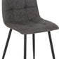 Fenton Dining Set (4 Chairs) - White/Dark Grey Suede Fabric
