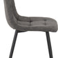 Fenton Dining Set (4 Chairs) - White/Dark Grey Suede Fabric