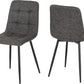 Fenton Dining Set (6 Chairs) - White/Dark Grey Suede Fabric