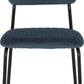 Sheldon Round Glass Top Dining Set - Clear Glass/Navy Blue Velvet Fabric