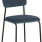 Sheldon Round Glass Top Dining Set - Clear Glass/Navy Blue Velvet Fabric