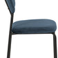 Sheldon Round Glass Top Dining Set - Clear Glass/Navy Blue Velvet Fabric