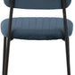 Sheldon Round Glass Top Dining Set - Clear Glass/Navy Blue Velvet Fabric