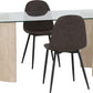 Modena Dining Set with Athens Chairs - Cream/Brown Faux Leather