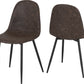 Modena Dining Set with Athens Chairs - Cream/Brown Faux Leather
