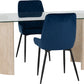 Modena Dining Set with Avery Chairs - Cream/Sapphire Blue Velvet