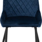 Modena Dining Set with Avery Chairs - Cream/Sapphire Blue Velvet