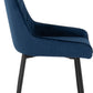 Modena Dining Set with Avery Chairs - Cream/Sapphire Blue Velvet