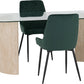 Modena Dining Set with Avery Chairs - Cream/Emerald Green Velvet