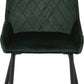 Modena Dining Set with Avery Chairs - Cream/Emerald Green Velvet