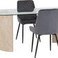 Modena Dining Set with Avery Chairs - Cream/Grey Velvet