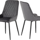 Modena Dining Set with Avery Chairs - Cream/Grey Velvet