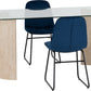 Modena Dining Set with Lukas Chairs - Cream/Sapphire Blue Velvet