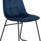 Modena Dining Set with Lukas Chairs - Cream/Sapphire Blue Velvet