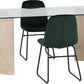 Modena Dining Set with Lukas Chairs - Cream/Emerald Green Velvet
