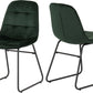 Modena Dining Set with Lukas Chairs - Cream/Emerald Green Velvet